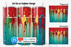 Christmas Paint Dripping 20/30oz Tumbler, BONUS 25 Tumbler Product Image 1