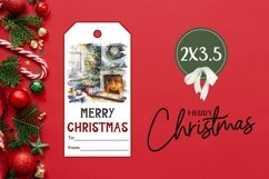 Christmas Fireplace Gift Tags, Christmas Product Tags Product Image 3