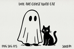 Cute Line Art Doodle Ghost Clipart | Halloween PNG SVG EPS Product Image 1