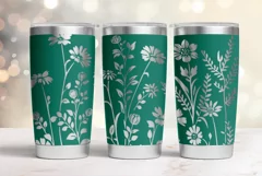 20oz Tumbler laser svg Floral wrap| Wildflowers pattern Product Image 4