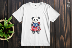 Cute Panda Patriotic Dress Watercolor Clipart PNG Product Image 3