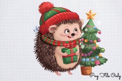 Christmas Hedgehog Clipart Bundle PNG Product Image 4