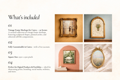 50 Vintage Frame Mockups for Canva Product Image 3