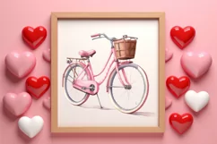 Retro Valentine Watercolor Clipart, Pink Valentine Product Image 3