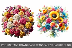 Flowers blooming Watercolor clipart, Floral clipart Product Image 3
