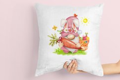 Watercolor Easter gnome with ears and carrot, Easter Gnome Product Image 4