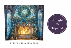 Stained Glass Christmas Fireplace Tumbler Wrap Design Product Image 3