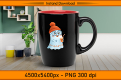 Cute Ghost with Orange Drink Halloween Sublimation PNG Product Image 3