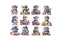 Back to School Grumpy Monster Clipart Product Image 3