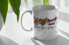 Peace Love Hippie | PNG Sublimation design, t shirt print Product Image 3