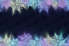Neon Snowflake Border Background for Winter Crafts Product Image 1