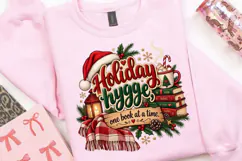 Holiday Hygge One Book at a Time Christmas Book Lover Design Product Image 3