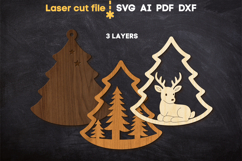 Deer Christmas Tree Toy SVG laser cut file for Glowforge Product Image 3