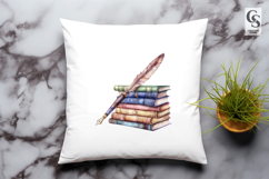 Vintage Books and Feather clipart sublimation PNG Product Image 3