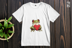 Cute Frog Holding Heart Clipart Sublimation PNG Product Image 2