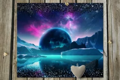 Northern Lights | winter Skinny Tumbler Sublimation designs Product Image 3