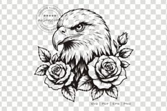 Majestic Eagle with Roses SVG Product Image 3