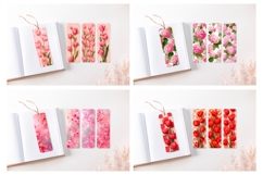 Colorful Flowers Bookmark Bundle, Floral Bookmarks Product Image 3