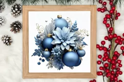 Blue Christmas Ornaments Clipart, Christmas PNG Product Image 3