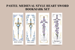 Pastel Heart Sword Bookmark Set | Medieval Fantasy Romance Product Image 3