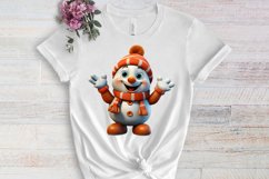 Funny Snowman Sublimation Clipart, watercolor Clipart Product Image 3