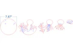 Jellyfish Baby Name Sign SVG laser cut files for Glowforge Product Image 3