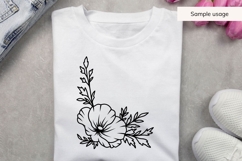 Hand Drawn Poppy Corner Accent SVG Product Image 3