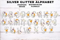 Silver Glitter Boho Floral Alphabet Product Image 3