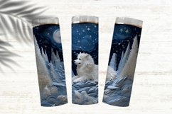 White Fluffy Dog Skinny Tumbler Wrap Sublimation PNG Product Image 3