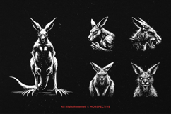 10 Bundle Dark Art Kangaroo Animal Beast Scary Boxing Skull Product Image 5