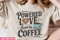 Powered by love PNG, Retro Funny Coffee Sub Product Image 3