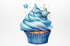 Blue Christmas Watercolor clipart PNG Product Image 3