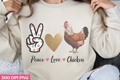 Peace Love Chickens PNG, Beauty Farm Sublimation PNG Product Image 3