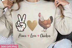Peace Love Chickens PNG, Beauty Farm Sublimation PNG Product Image 3