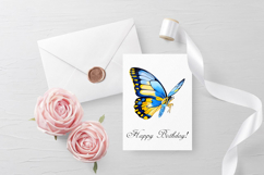 Butterfly Blue Yellow Insect Watercolor Sublimation Product Image 3