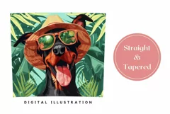 Tropical Tumbler Wrap, Doberman Pinscher Tumbler Sublimation Product Image 3