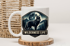 Wilderness Life PNG, Wolf and Moon Mountain Sublimation Product Image 3