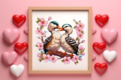 Valentines Day Mandarin Duck Couple, Christmas Clipart Product Image 3