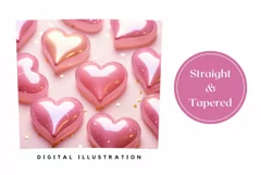 3D Pink Hearts Tumbler Design, Valentine's Day Sublimation Product Image 3