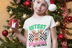 Cutest Reindeer at the pole svg, Christmas Girl SVG Product Image 4