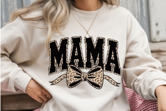 Bold Varsity Mama PNG with Leopard Bow Product Image 2