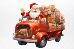 Christmas Truck Sublimation Clipart PNG Product Image 3