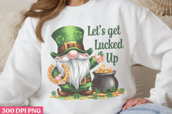 Let&#039;s get lucked up PNG, Gnome St Patricks Day Sublimati Product Image 3