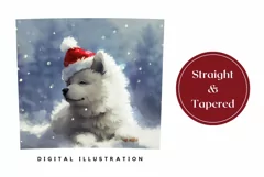 Christmas Dog Tumbler Wrap, Winter Forest Sublimation Product Image 3