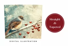 Christmas Bird Tumbler Wrap, Winter Forest Tumbler Template Product Image 3