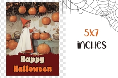 Vintage Halloween Greeting Card, Halloween Pumpkins Wall Art Product Image 3