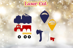 Firefighter Christmas ornament svg, 3d decoration Fireman Product Image 3