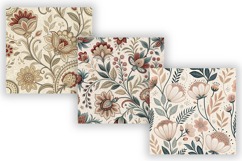 Luxury Folk Floral Seamless Patterns Bundle, Elegant Ivory Product Image 3