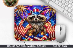 Cat Mouse Pad Sublimation, 4th Of July Mouse Pad PNG Design Product Image 1