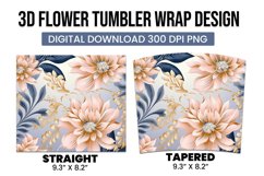 3D Flower Tumbler Wrap Design Product Image 3
